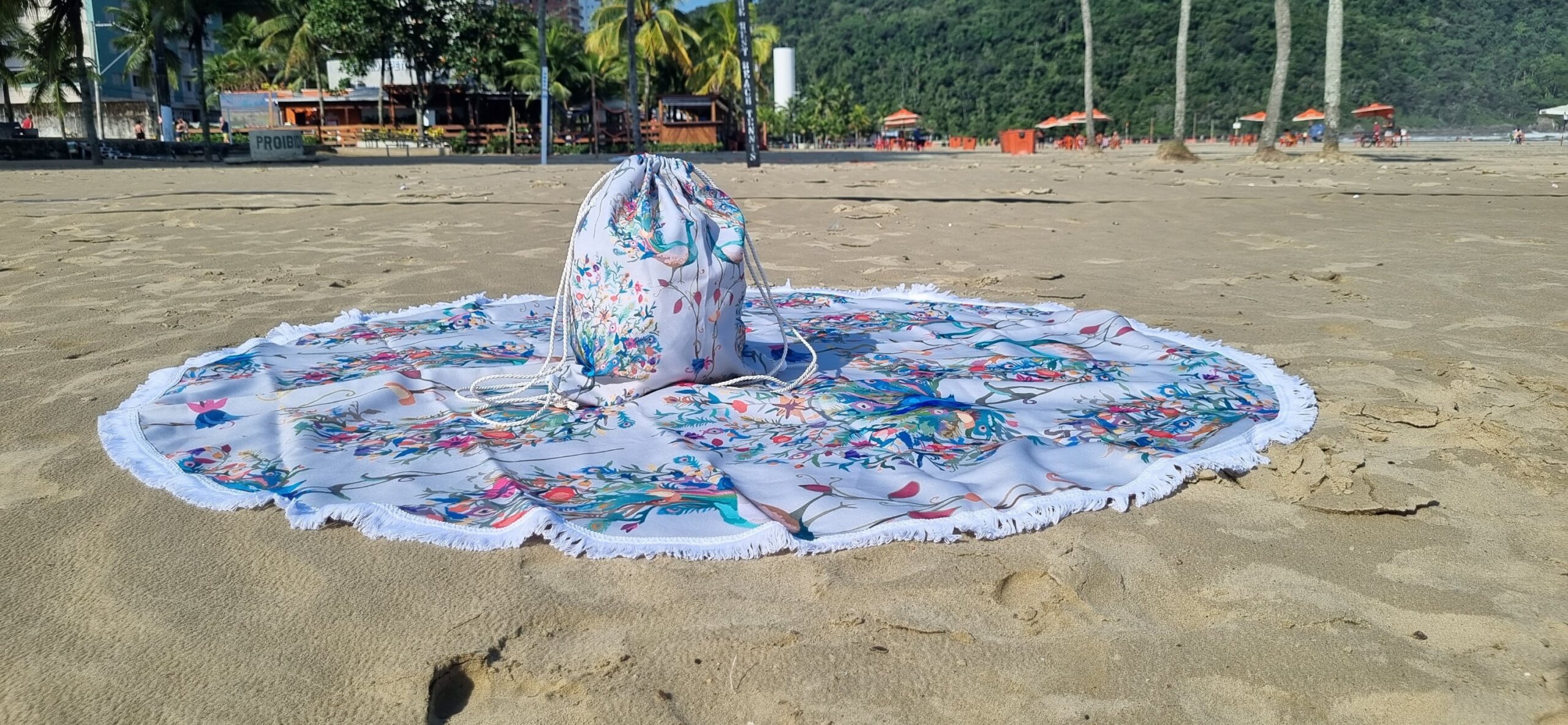 Kit Leve Brisa – Canga com Sacochila – Pavão - Image 4
