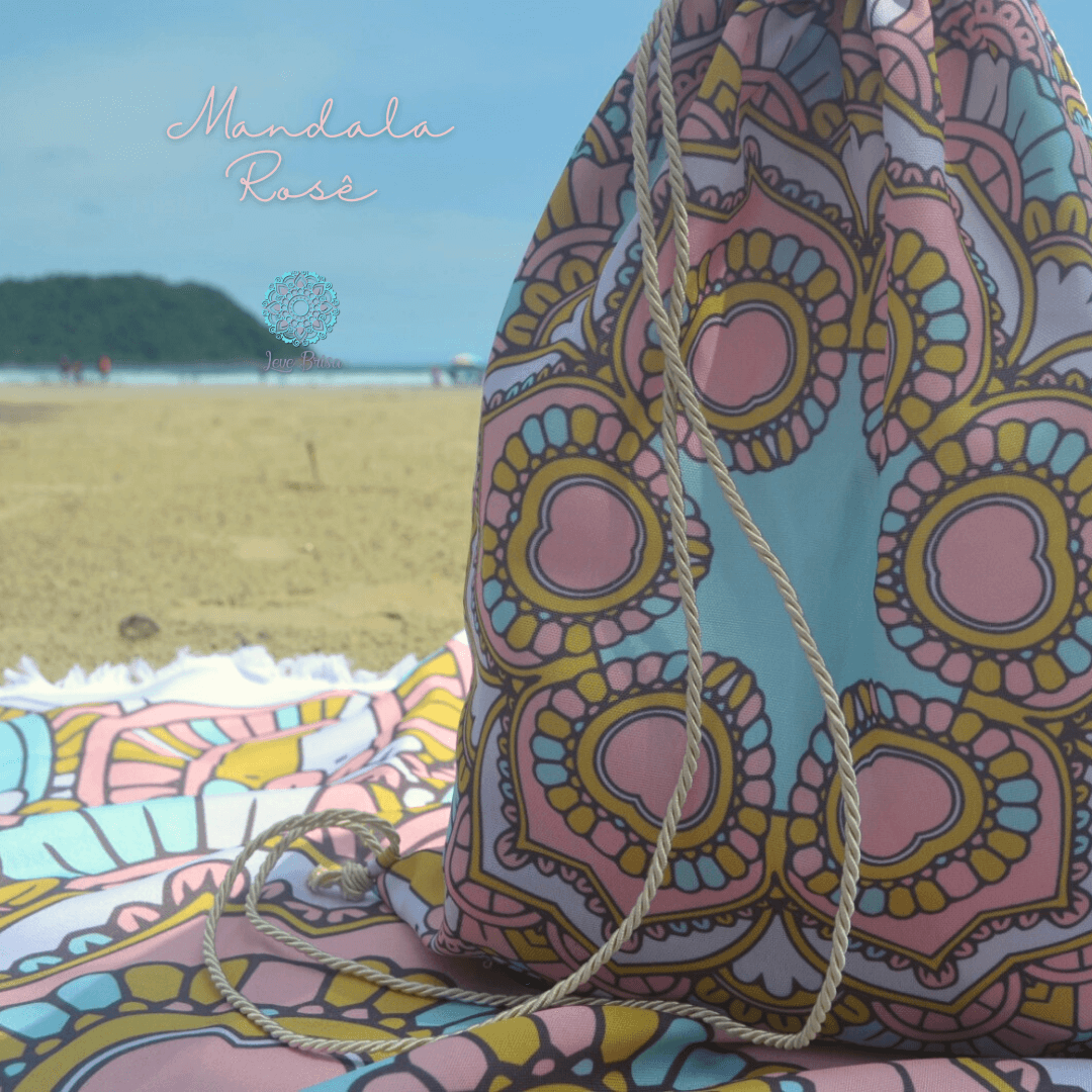 Kit Leve Brisa – Canga com Sacochila – Mandala Rosê - Image 2